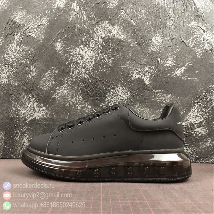 Alexander McQueen 2019ss Sole Unisex Sneakers PELLE S GOMMA 462214 WHFBU All Black